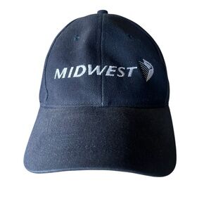 Anvil Navy Blue  Midwest Airlines Vintage Cap, 100% cotton, adjustable size
